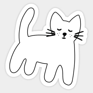 Black and white hand drawn cat Sticker